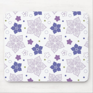 Purple & Green flower pattern  Mouse Mat