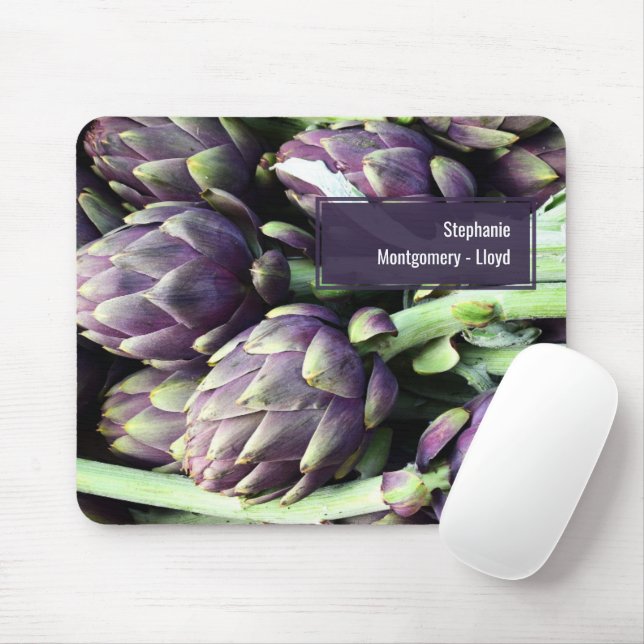  Purple & Green Food Artichokes Photo Mouse Mat (With Mouse)
