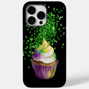 PURPLE GREEN GOLD MARDI GRAS CUPCAKE iPhone 14 PRO MAX CASE
