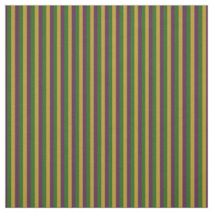 Purple, Green & Gold Mardi Gras Striped Fabric