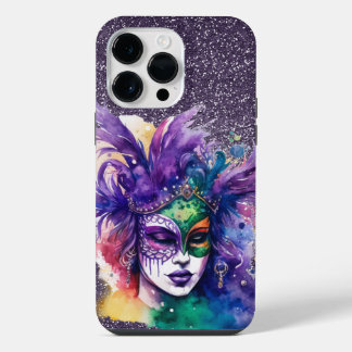 PURPLE GREEN GOLD MARDI GRAS WOMAN iPhone 14 PRO MAX CASE