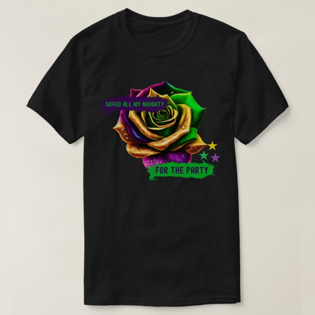 Purple Green Gold Parade Rose TShirt (Design Front)