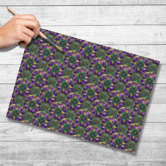 Purple, Green, Gold Stained Glass Tissue Paper