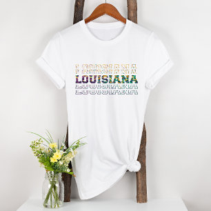 Purple Green Gold State Louisiana Tri-Blend Shirt