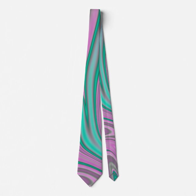 Purple & Green Holographic Swirl  Tie (Front)