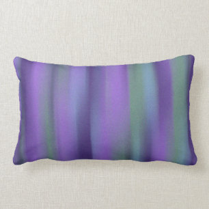 Purple Green Lavender Stripe Lumbar Cushion