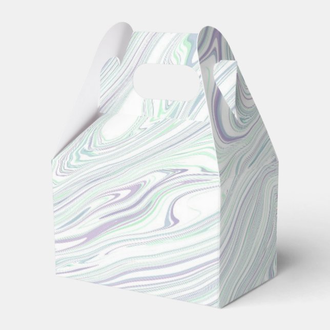 Purple-green marble favour box (Front Side)