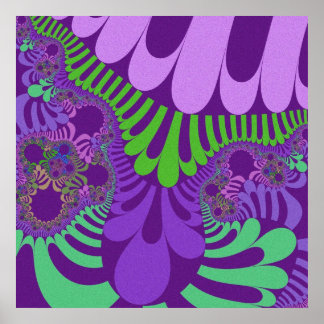 Purple Green Mod Poster