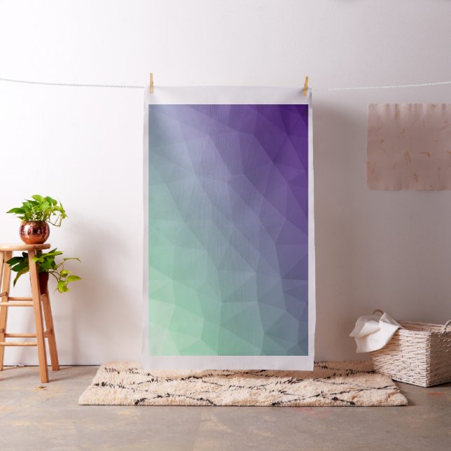 Purple green ombre gradient geometric mesh fabric (In Situ)