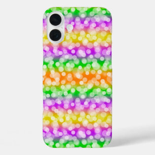 PURPLE GREEN ORANGE BLACK HALLOWEEN STRIPES iPhone 16 PLUS CASE