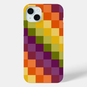 PURPLE GREEN ORANGE YELLOW GEOMETRIC PATTERNS iPhone 15 MINI CASE