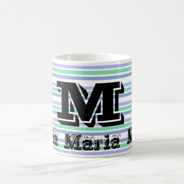 Purple Green Pastel Stripe Mug (Center)