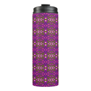 Purple Green Pink Art Deco Geometric Ladies Tea Thermal Tumbler