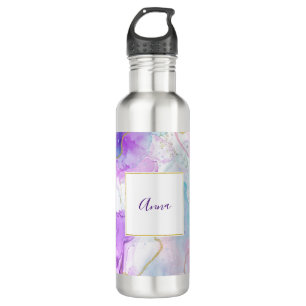Purple, Green, Pink Flowing Colours Elegant 710 Ml Water Bottle