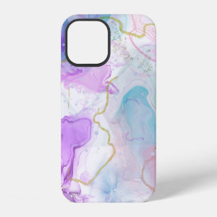 Purple, Green, Pink Flowing Colours Elegant iPhone 12 Case