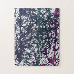 Purple, Green, Pink, Marble artwork Jigsaw Puzzle