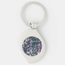 Purple, Green, Pink, Marble Artwork Key Ring