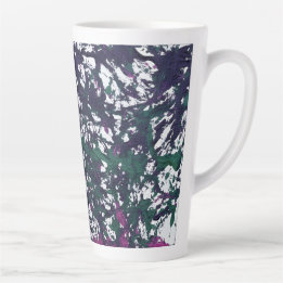 Purple, Green, Pink, Marble Artwork Latte Mug