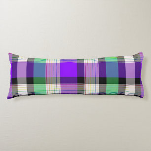 Purple & Green Plaid Body Cushion