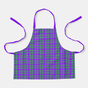 Purple Green Plaid Pattern Apron