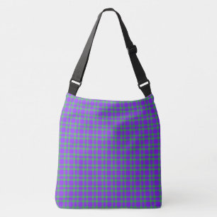 Purple Green Plaid Pattern Crossbody Bag