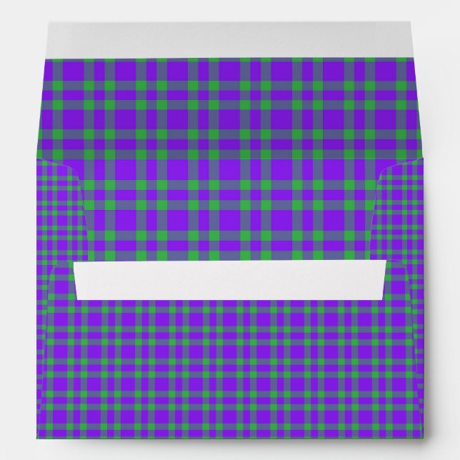 Purple Green Plaid Pattern Envelope (Back (Bottom))