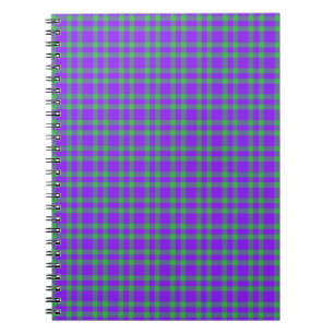Purple Green Plaid Pattern Notebook
