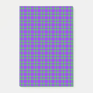 Purple Green Plaid Pattern Post-it Notes