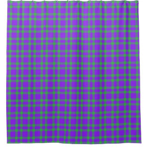 Purple Green Plaid Pattern Shower Curtain
