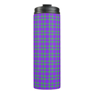 Purple Green Plaid Pattern Thermal Tumbler