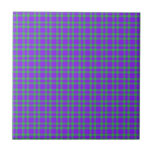 Purple Green Plaid Pattern Tile