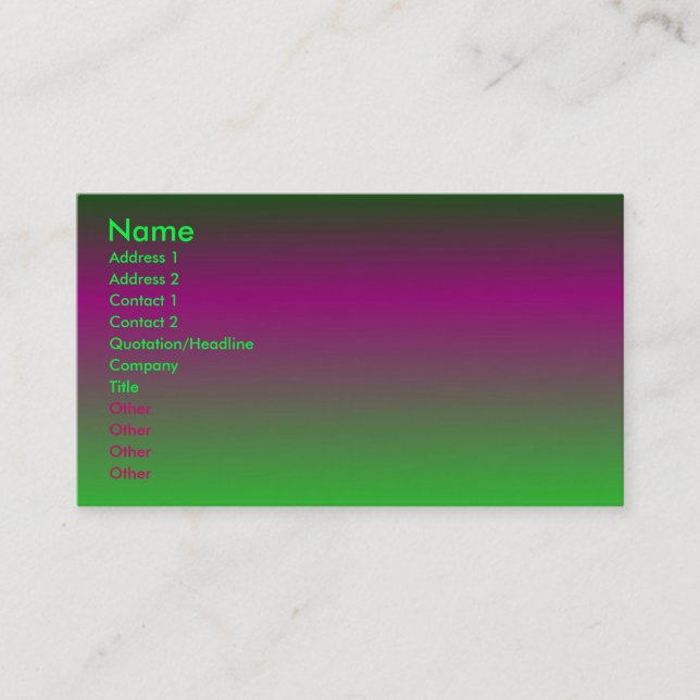 Purple - Green Profile Card (Front)