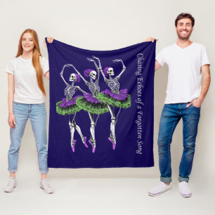 Purple Green Skeleton Ballerina Blanket 