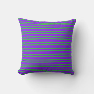 Purple Green Stripes Seamless Pattern Cushion