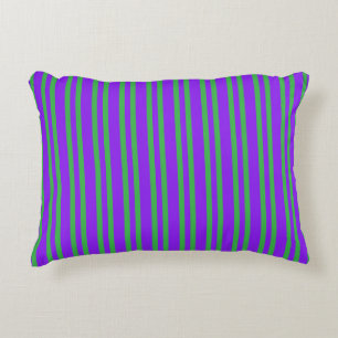 Purple Green Stripes Seamless Pattern Decorative Cushion