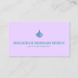 Purple Green Teal Mermaid Hologram Business Card