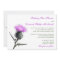 Purple Green Thistle Wedding Invitation