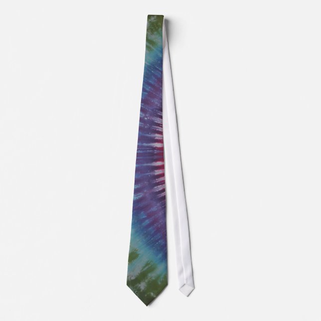 Purple & Green Tie Dye Necktie (Front)