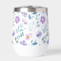 Purple Green Watercolor Wildflower