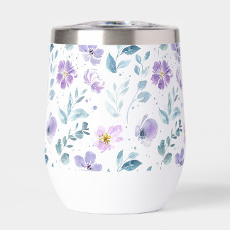 Purple Green Watercolor Wildflower