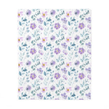 Purple Green Watercolor Wildflower