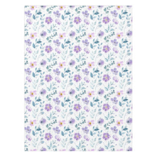 Purple Green Watercolor Wildflower Tablecloth