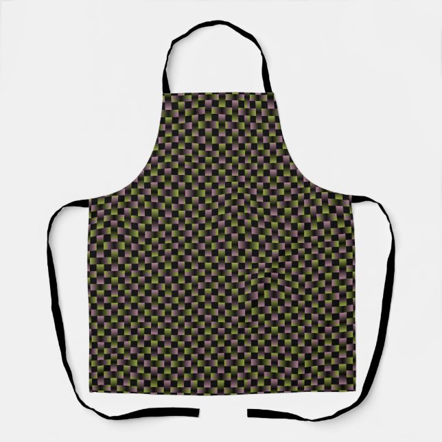 Purple Green Weave Pattern Apron (Front)