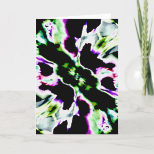 Purple Green White Lacy Abstract Petal Flower Card