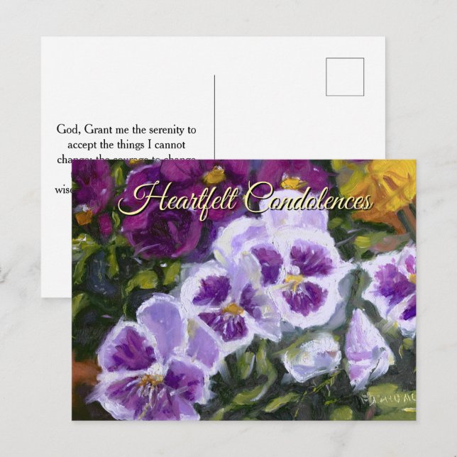 Purple Green Yellow Memorial Remembrance Card (Front/Back)