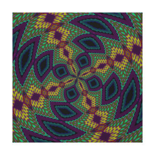 Purple Green Yellow Modern Geometric Abstract Patt Canvas Print