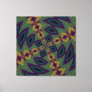 Purple Green Yellow Modern Geometric Abstract Patt Canvas Print