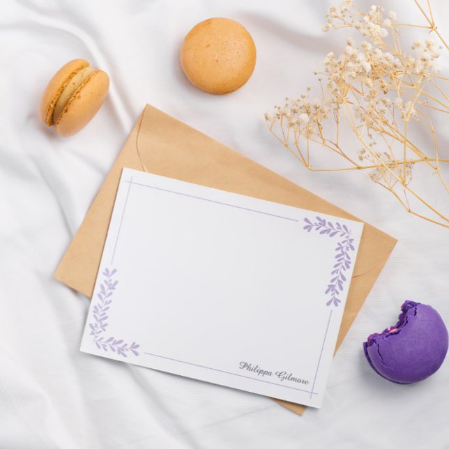 Purple Greenery Frame Name Personalised Card (Creator Uploaded)