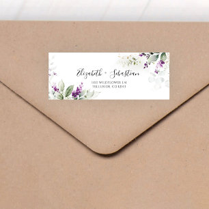 Purple Greenery Lavender Return Address Label