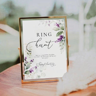 Purple Greenery Lavender Ring Hunt Sign
